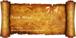 Tenk Alex névjegykártya